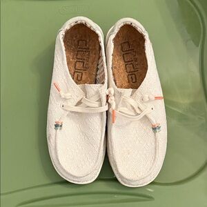 Hey Dude Off-White Textured Loafers